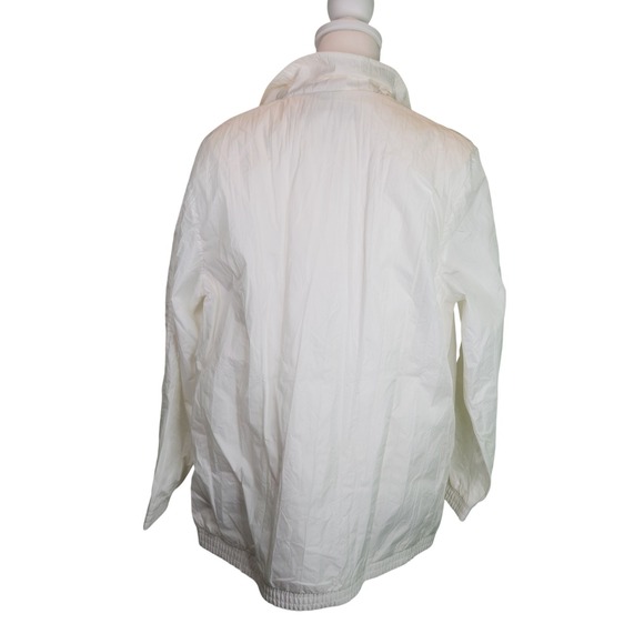 Tudor Court White Lightweight Rain Jacket Windbreaker Snap Front Large - Picture 9 of 11